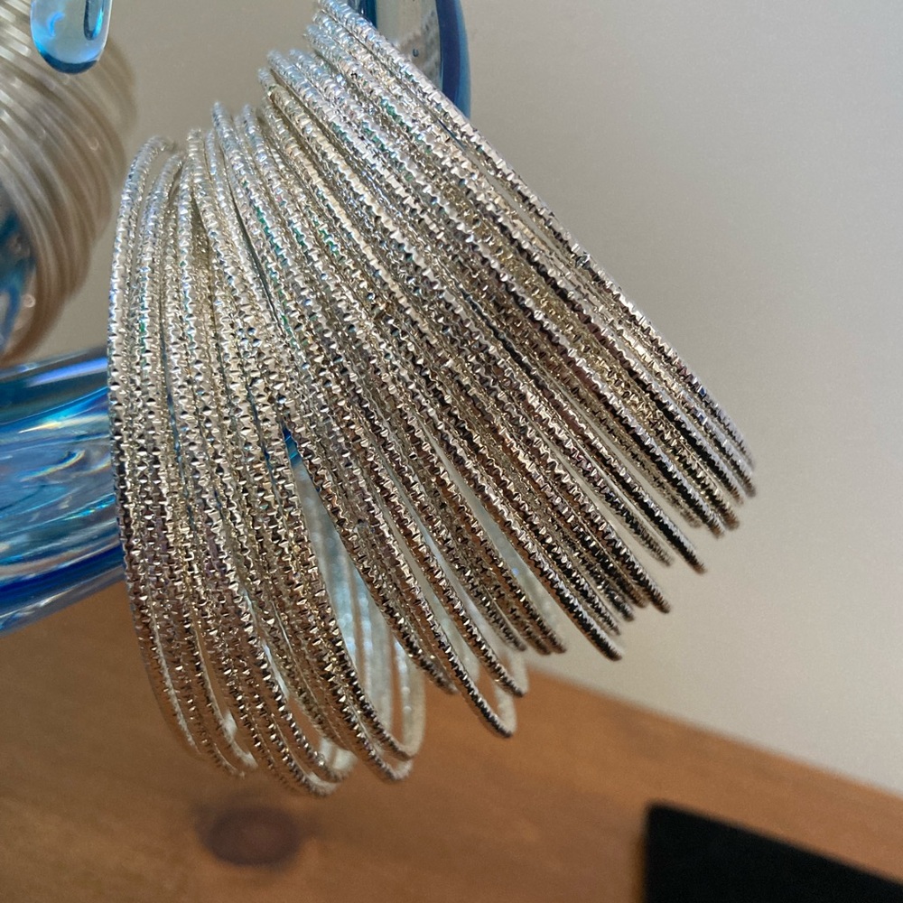 925 silver plated bangles Delicate etched styling 5 pcs per bundle. 5/$25